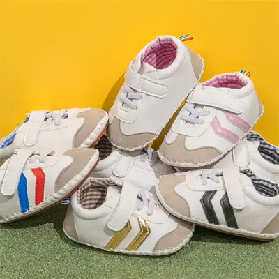 Casual Shoes for Boys and Girls, Spring & Fall 0-1 Year Old Baby Toddler Shoes, Pu Soft Sole, Fashionable Baby Shoes
