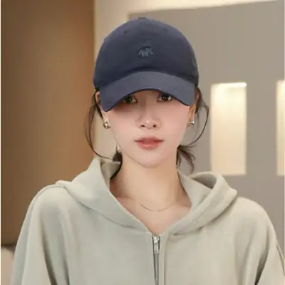 Haze Blue Embroidered Baseball Cap for Men Women 2026