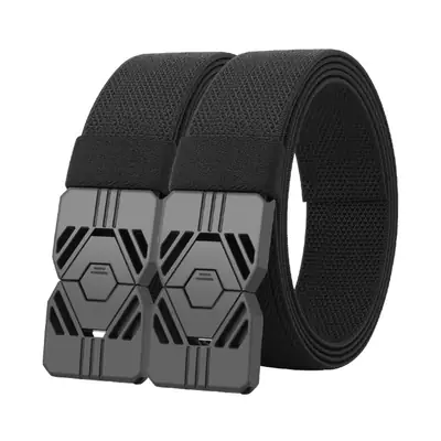 Adjustable Black Buckle Belt for Casual & Outdoor Use