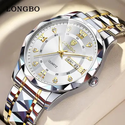 Longbo Green Quartz Men's Watch with Calendar