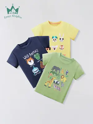 2025 Summer Cartoon T-Strips for Boys Green