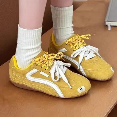 Women's Light Blue Retro Flat Sports Shoes 2025 Spring