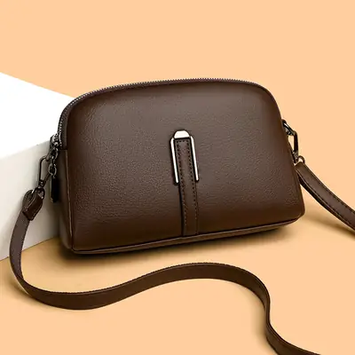 Brown Retro Simple Phone Bag for Women