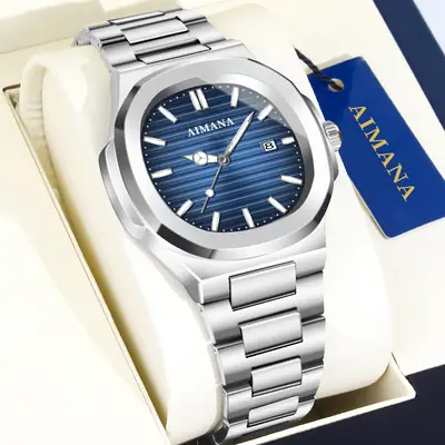Men's Swiss Quartz Watch with Calendar & Stainless Steel Band
