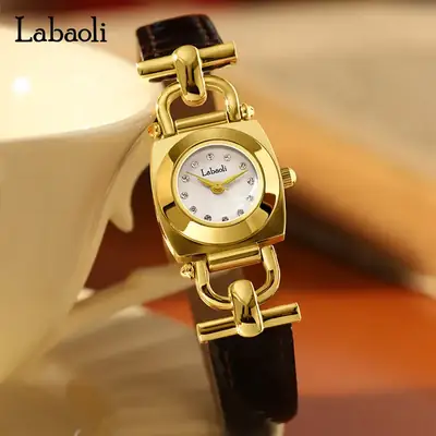 Labaoli Women's Rose Gold Square Watch Quartz Waterproof Belt Watch