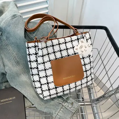 Women's Plaid Shoulder Bag Large Capacity 2025