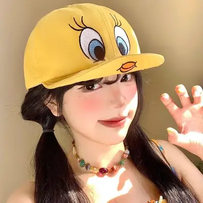 Women Cute Duck Visor Cap Yellow Cartoon Baseball