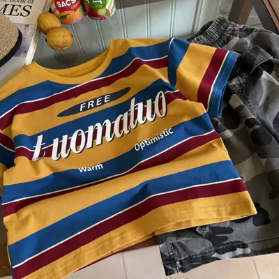 Kids Striped T-Shirt Boys 2025 Summer Free Warm