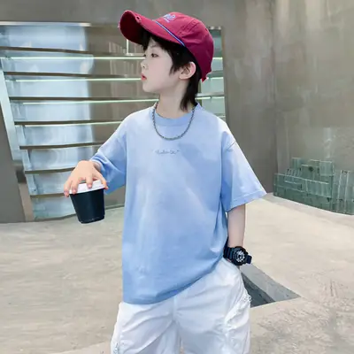 Boys Purple Gradient Short Sleeve T-Shirt 2026