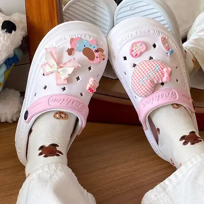 Women's Pink EVA Beach Slippers with Yellow Strap