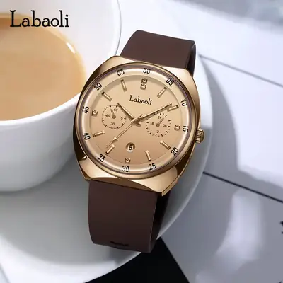 Laboli Women's Square Dial Quartz Watch with Silicone Strap