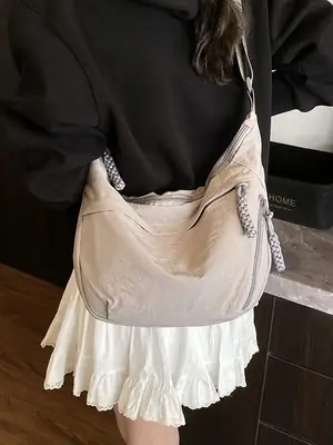 Japanese Style Crossbody Bag for Women Lightweight Nylon Commuter Bag
