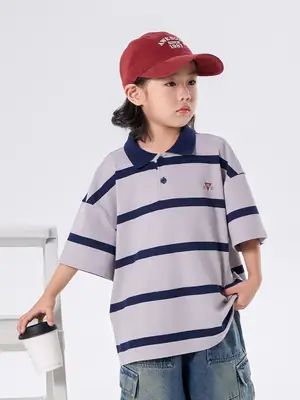 Boys Striped Polo Shirt Medium Large Summer Wear