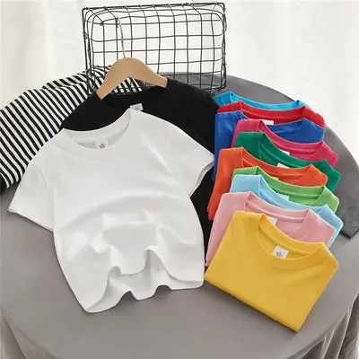 Blue Cotton T-Shirt for Boys Girls Summer Wear