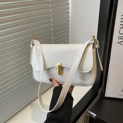 White Leather Crossbody Bag for Women 2025