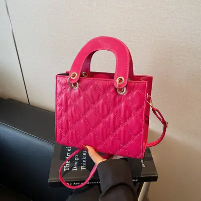 Pink Quilted Shoulder Bag for Women 2025