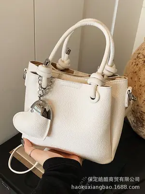 2025 Summer White Leather Shoulder Crossbody Bag