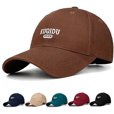 Black Embroidered Baseball Cap for Men Outdoor Casual