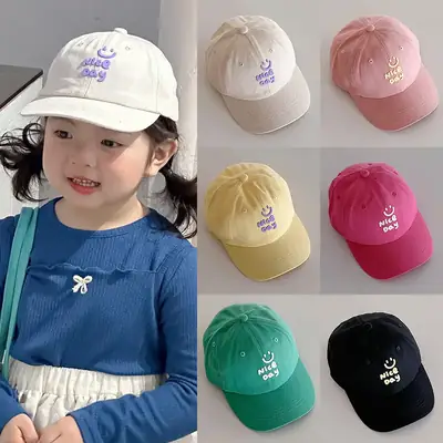 Girls White Letter Cap Sun Hat Cap Boys Baseball Cap