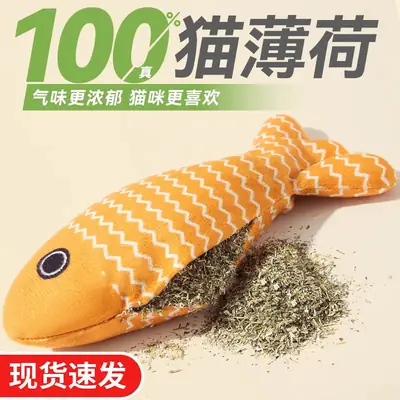 Cat Toys for Self-Entertainment, Bite-Resistant, Factory-Made Boredom-Relief Catnip, Realistic Fish-Shaped Kitten Toys, Cat Teaser Stick, Large Quantity for Kittens