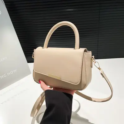 Women Textured Shoulder Bag Beige 2025 New Style