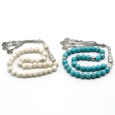 Turquoise Muslim Rosary Beads for Daily Worship 10mm Tasbih