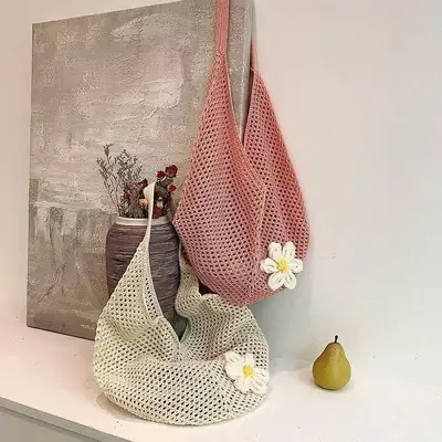 Korean-style Knitted Shoulder Tote Bag for Women
