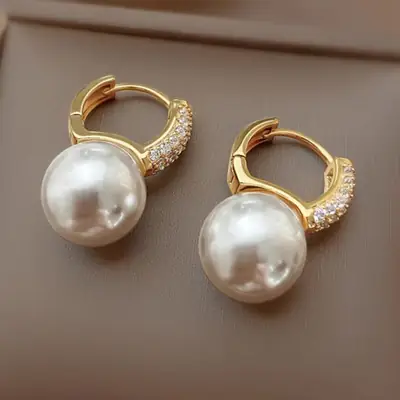 Pearl Earrings for Women Luxury Rhinestone Design