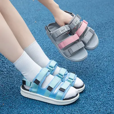 Girls Korean Style Open Toe Sandals Blue Red