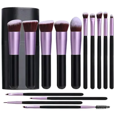 14-Piece Makeup Brush Set with Blush & Highlight Brushes
