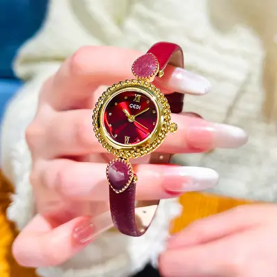 Gold Bohemian Women's Watch with Elegant Belt