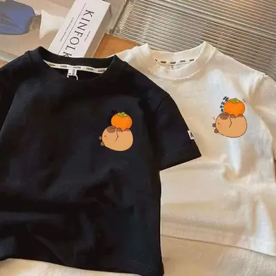 100% Cotton Cartoon T-Shirt for Girls Boys Summer Wear