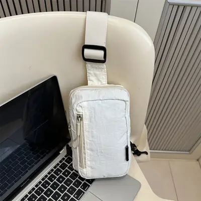 White Crossbody Phone Bag for Men Women Travel