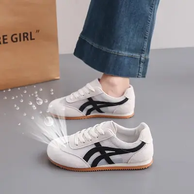 Women's White Mesh Casual Sneakers 2025