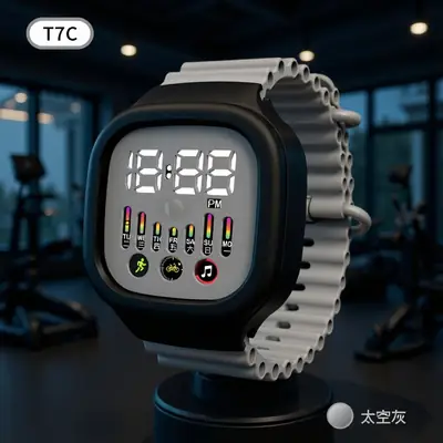 TTC Blue Digital Watch 12:28 PM Display