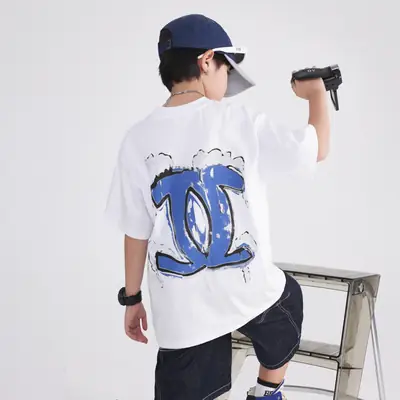 Boys White Korean Style Airflow T-Shirt 2026