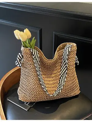 Crossbody Straw Woven Bag Large Capacity 2026
