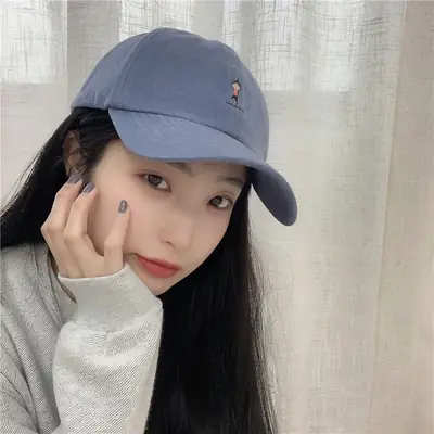 Women Grey Baseball Cap with Embroidered Logo