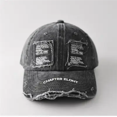 Black Vintage Distressed Cap Chapter Eight Unisex Sunshade