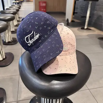 Women Floral Embroidered Duckbill Cap Pink Spring Summer