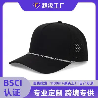 Men's Black Crossbody Cap with Mesh Back & Diamond Trim