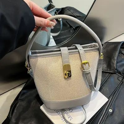 Women's Crossbody Bag with Gold Plated Lock 2025