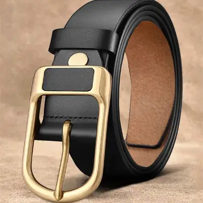 Men's Genuine Leather Belt Business Casual All-match Jeans Belt Cross-border New Retro Cowhide Pin Buckle Belt
