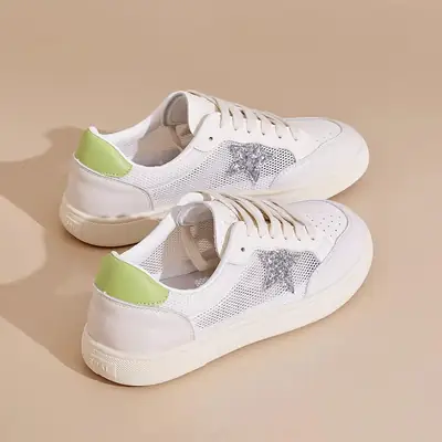Women's White Star Mesh Training Shoes