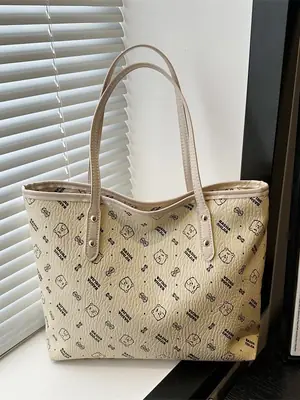 Women's Printed Leather Shoulder Bag Large Capacity 2025