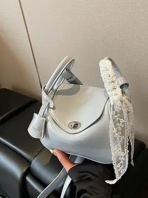 Silver Lace Crossbody Bag for Women 2026