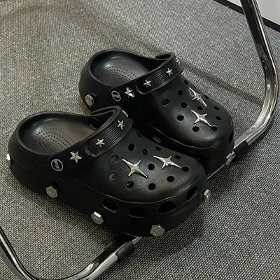 Women's Black Starry Sole Casual Sandals 2025