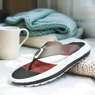 Women's Thick-Soled Flip-Flops, Color-Blocked Beach Slippers, Non-Slip, Breathable and Lightweight