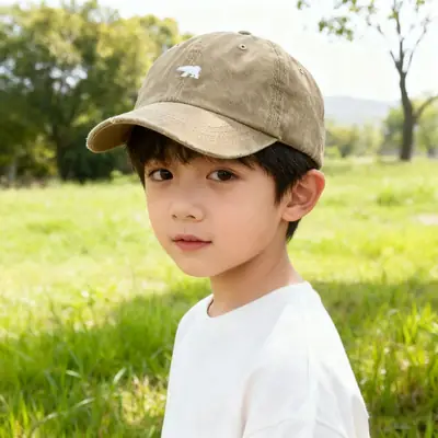 Cute Kids Baseball Cap with Polar Bear Embroidery