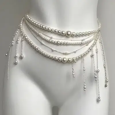 2025 Pearl Multi-layer Tassel Waist Chain for Women